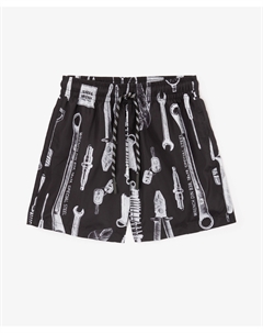 Плавательные шорты для мальчика с принтом черные Gulliver