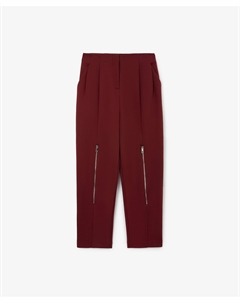Брюки трикотажные с металлическими молниями в коленной зоне бордовые Glvr