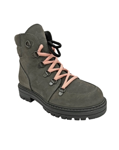 Ботинки из нубука серые для девочки Happy step