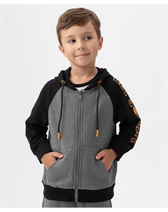 Толстовка на молнии с капюшоном и карманами серая Button blue