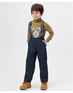 Брюки утепленные демисезонные с подтяжками синие Button blue