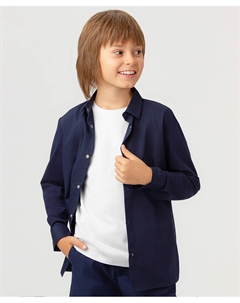 Рубашка трикотажная темно-синяя на кнопках для мальчика Button blue