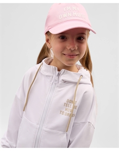 Бейсболка для девочки с нашивками розовая Gulliver