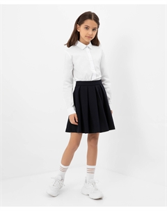 Юбка в крупную складку тёмно-синяя для девочки Gulliver