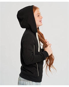 Толстовка спортивная на молнии с капюшоном черная для девочки Button blue