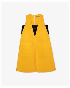 Платье с контрастной отделкой желтое для девочек Gulliver