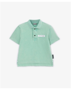 Поло из пике с модным крашением зеленое для мальчика Gulliver