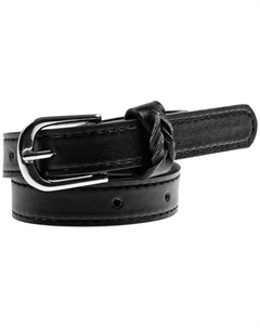 Ремень универсальный с классической пряжкой для мальчика черный Button blue