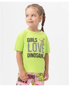 Футболка со спущенным рукавом и принтом салатовая Button blue