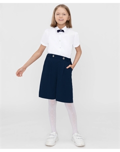 Шорты трикотажные с защипами синие Button blue