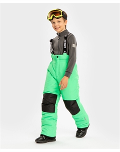 Брюки утепленные зимние на подтяжках непромокаемые зеленые детские Button blue