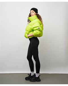 Пуховик стеганый оверсайз для женщины салатовый Jumkey