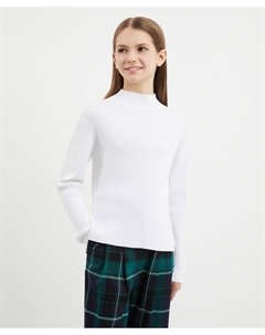 Водолазка вязаная полуприлегающего силуэта молочная для девочки Gulliver