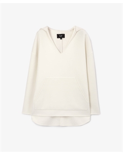 Туника оверсайз с капюшоном белая Glvr