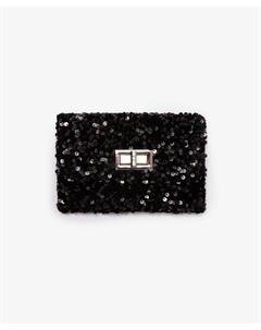 Сумка кросс-боди с пайетками чёрная для девочки Gulliver