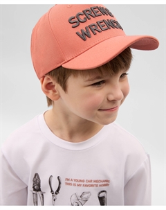 Бейсболка для мальчика с 3D вышивкой терракотовая Gulliver