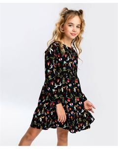 Платье с принтом черное Button blue