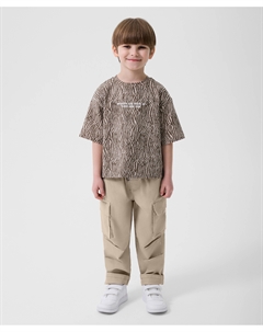 Брюки для мальчика с карманами-карго бежевые Gulliver