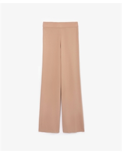 Брюки вязаные силуэта палаццо бежевые Glvr