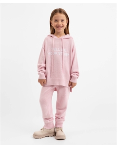 Брюки-джоггеры вязаные розовые для девочки Gulliver