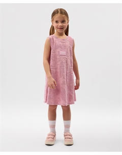 Платье детское розовое без рукавов из махрового трикотажа Gulliver
