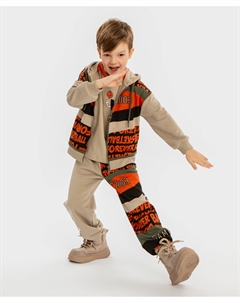 Джоггеры с поясом на резинке и принтом мультицвет для мальчика Button blue