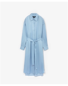 Туника прямой свободной формы с высокими разрезами в боковых швах голубая Glvr