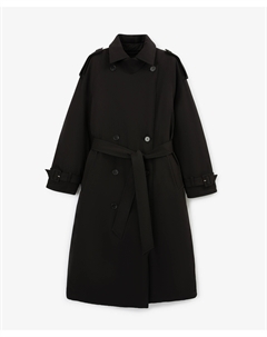 Пальто утепленное двубортное черное Glvr