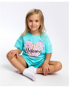 Пижама с принтом голубая Button blue