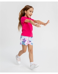 Шорты с поясом на резинке с принтом мультицвет для девочки Button blue