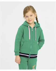 Толстовка на молнии с капюшоном и карманами зеленая Button blue
