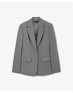 Жакет из меланжевого интерлока однобортный серый Glvr