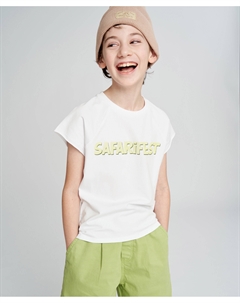 Майка для мальчика белая с принтом Button blue