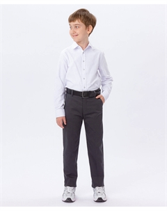 Брюки классические на молнии с утяжкой для мальчика серые Button blue