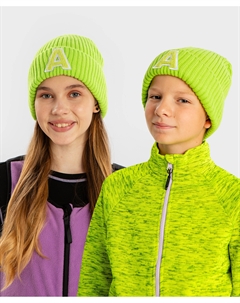 Шапка вязаная с буквой салатовая детская Button blue
