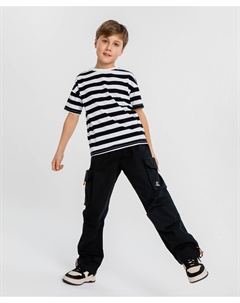 Брюки-карго чёрные для мальчика Button blue