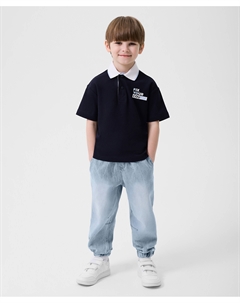 Брюки-джоггеры для мальчика джинсовые голубые Gulliver