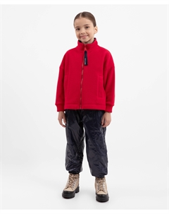 Брюки на флисе демисезонные из блестящей плащовки тёмно-синие для девочки Gulliver