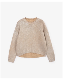 Джемпер из буклированной пряжи с серебристым накатом бежевый Glvr