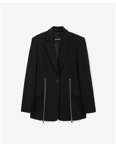 Жакет трикотажный прямой с молниями на передней части черный Glvr