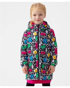 Плащ с капюшоном и оригинальным принтом разноцветный Button blue