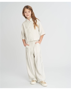 Брюки палаццо для девочки серые с карманами Button blue