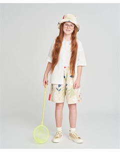 Шорты легкие для девочки с принтом и карманами мультицвет Button blue