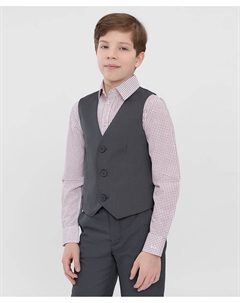 Жилет классический с V-образным вырезом серый Button blue