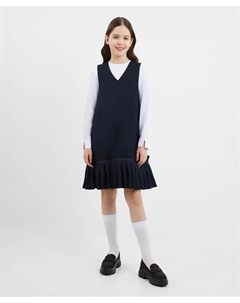 Сарафан текстильный синий для девочки Gulliver