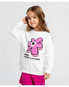 Свитшот оверсайз с принтом белый для девочки Button blue