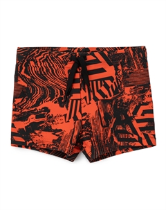 Плавки-боксеры с принтом и завязками черные для мальчика Button blue