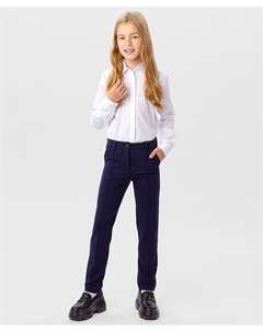 Брюки классические с зауженными штанинами для девочки синие Button blue