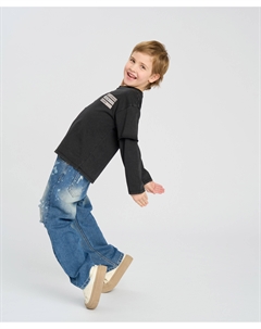 Джинсы прямые детские синие с потертостями Button blue