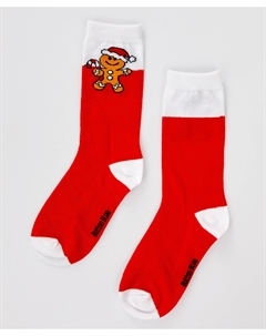 Носки высокие новогодние красные для мальчика Button blue